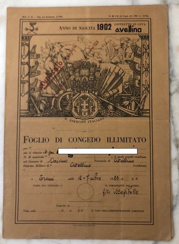 Foglio congedo illimitato - foglio,