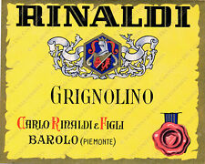 Vino Grignolino Carlo Rinaldi Barolo distilleria etichetta pubblicitaria