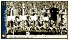 Cartolina calcio formazione quadra calcistica Juventus 1972