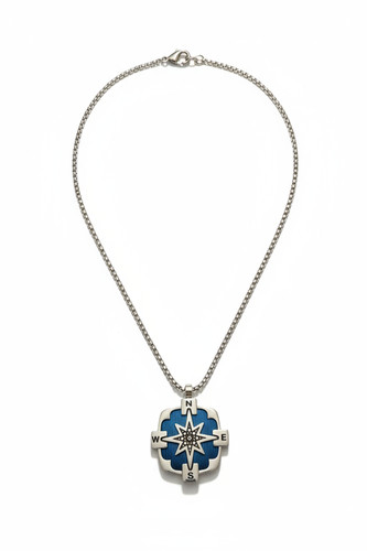 Collana uomo acciaio bussola - collana,
