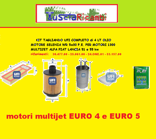 Kit tagliando 4filtri ufi 4lt - 4filtri,