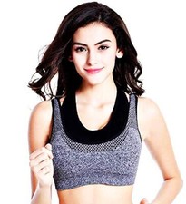 Completo sportivo donna Top Reggiseno Grigio e Nero Donna Allenamento Palestra