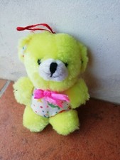 MINI PELUCHE ORSETTO GIALLO TUTA A STELLE SMALL YELLOW TEDDY BEAR SOFT TOY