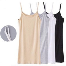 Donna Abitino con Spalline Sottoveste Abito Elasticizzato Sottogonna Morbido