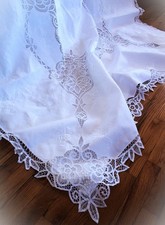 Antica tovaglia di lino fatta