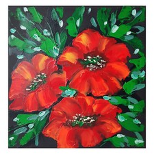 Quadro olio originale fiore - , di