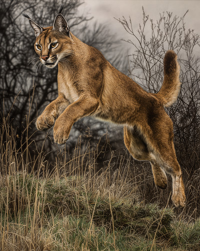 Stampa caracal che salta - caracal,