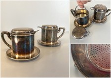 ANTICA COPPIA TAZZA TISANIERA