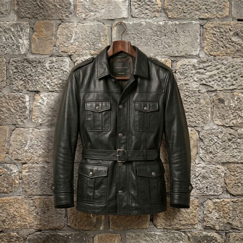 Trench coat uomo - nero, vera
