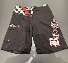 Costume Rip Curl Uomo Taglia 30 Nero Rosso Bianco di Poliestere