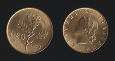 20 LIRE 1973 RAMO DI QUERCIA -