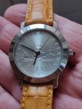 Vintage Coin  Watch Men SIX+SIX Lire 500 Water Resistant Limited Edition Swiss