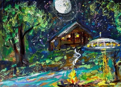 Dipinto originale aceo cabina - originale,