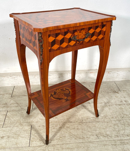 Comodino intarsiato legno - intarsiato,