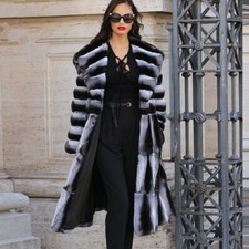 Cappotto lungo donna cincillà