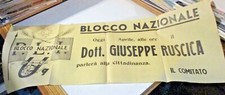 manifesto elettorale anni 50 BLOCCO NAZIONALE P.L.I. UOMO QUALUNQUE cm 70 x 25