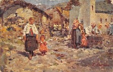 AL3-41) CARTOLINA XI ESPOSIZIONE VENEZIA D'ARTE BAZZARO PIAZZETTA ALPESTRE