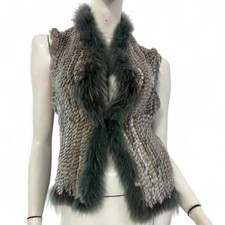 Gilet grigio beige in vera