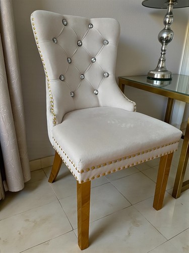 Sedia barocca velluto beige