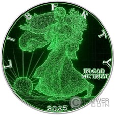 WIREFRAME Liberty 1 Oz Moneta Argento 1$ USA 2025