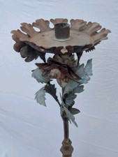 Ricercato candeliere candelabro in ferro fiorito Veneziano torcera 