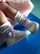 Scarpe per Bambola, vintage, colore bianco, lunghezza 10 cm.