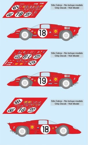 Decals ferrari 312 - 312, mans