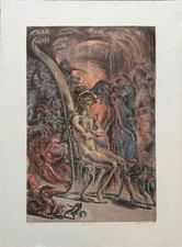 Andrea Granchi litografia 1988 Tentazioni 75x55 firmata numerata 100/125