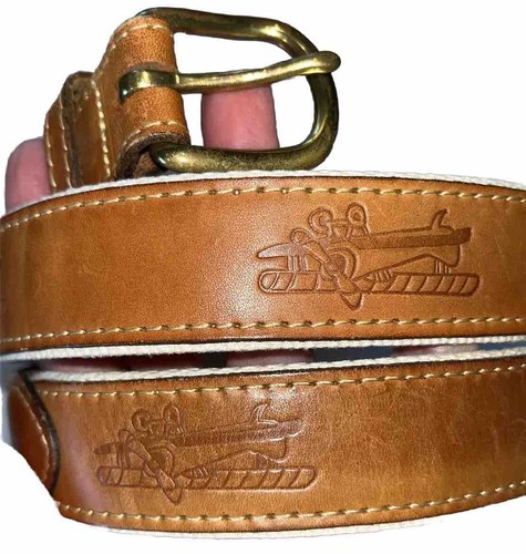 Skippers brown airplane - brown, belt
