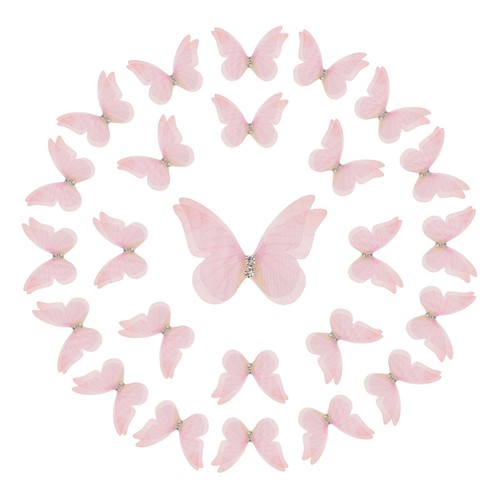25pcs farfalle tela organza - 25pcs,