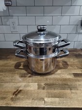 Pentole Professionali Platino Titanio 4 qt 24 Elementi Pentola Vaporiera Caldaia T304