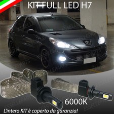 KIT LAMPADE ANABBAGLIANTI LED PEUGEOT 206 + PLUS LAMPADE LED H7 6000K NO ERROR