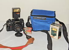 ZENIT 122 OB. HELIOS F2/58mm Flash Osram Rullino 36 pose Borsa originale Zenit