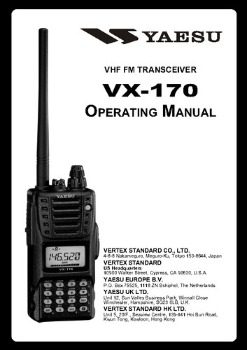 Yaesu 170 manuale - vx-170,