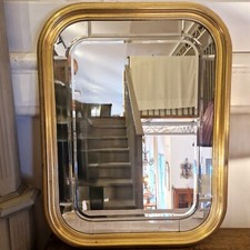 Cornice rettangolare dorata angoli arrotondati vetri molati