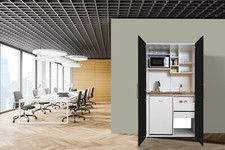 Cucina cucina ufficio mini cucina singola bianca nera Peter 104 cm Respkta