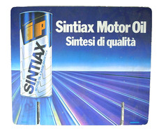 INSEGNA VINTAGE PUBBLICITà LATTA OLIO MOTORE IP BENZINA  AUTO D'EPOCA ANNI 80