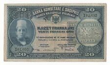 20 FRANCHI ORO REGNO D'ITALIA . BANCA NAZIONALE D'ALBANIA  1926