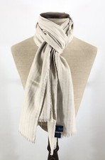 Sciarpa Fattori In Cotone Felpato a Righe Panna/azzurro/moro