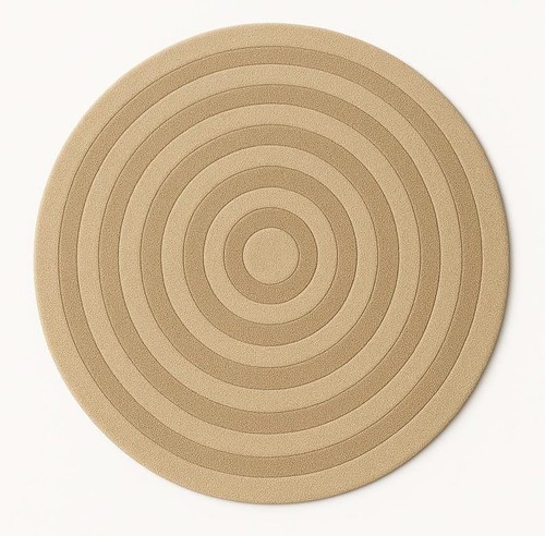 Tappeto moderno beige - , rotondo