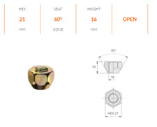 N476 DADO RUOTE OEM M12x1,5 x
