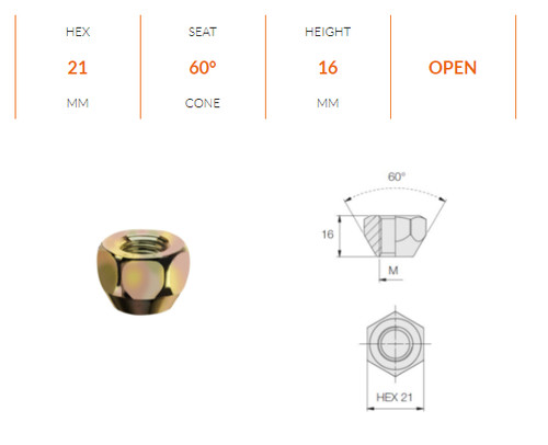 N476 dado ruote oem - dado, x