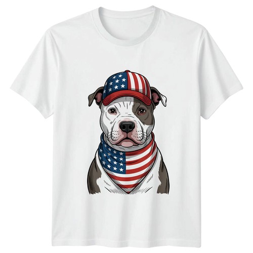 Shirt cane pitbull bandiera - cane,