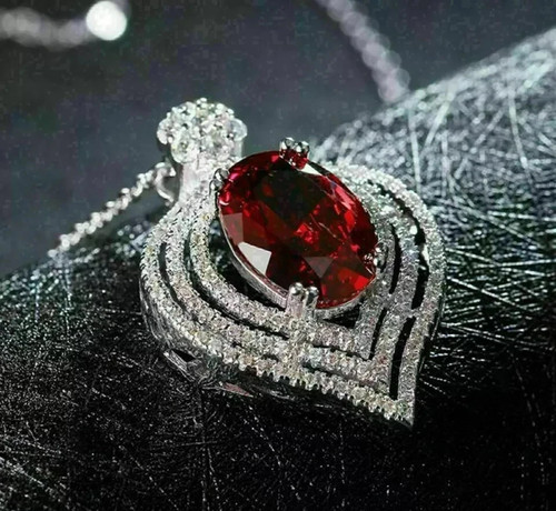 Ciondolo aureola granato rosso