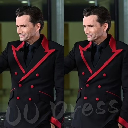 Blazer uomo nero doppiopetto