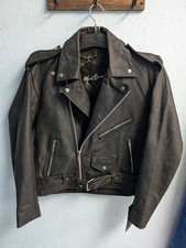 Giacca Moto Pelle Nero Marrone