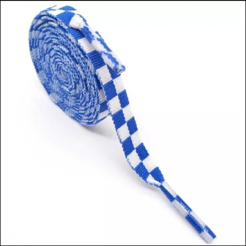 Lacci per scarpe blu bianchi - lacci,
