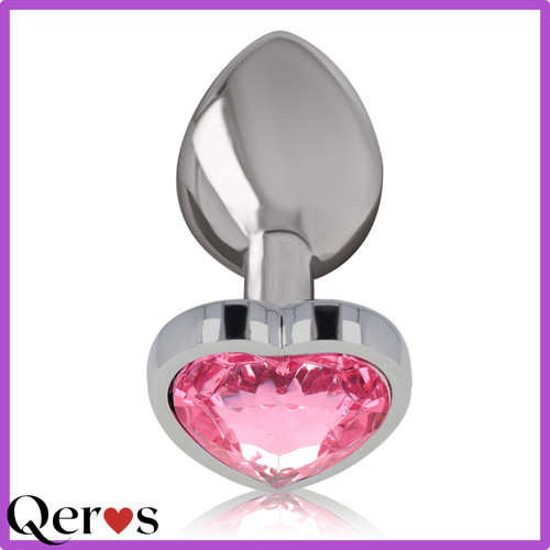 Plug anale con gemma rosa - , a