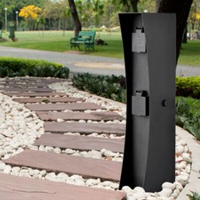 Colonnina con Prese per Esterni da Giardino 2-fach Acciaio Inox Nero H 46 CM