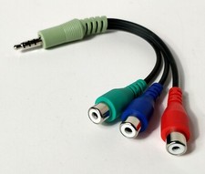 Cavetto RGB Jack 3,5mm. maschio/RCA femmina Rosso-Blu-Verde   15cm. circa